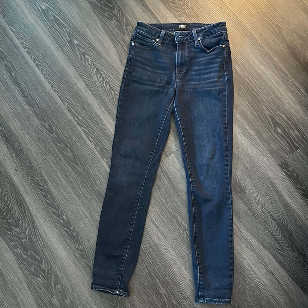 Size 25 Paige Skinny Jeans, Dark Wash